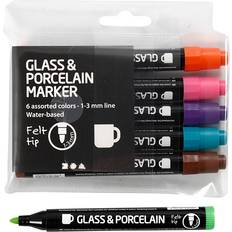 Glass- & porselenspenner Standard Colour 1-3mm Marker 6-pack