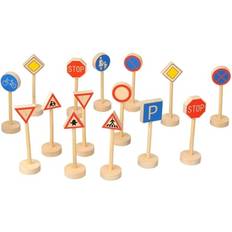 Holzspielzeug Zubehör für Spielfahrzeuge Goki Traffic Signs Assortment I WM397