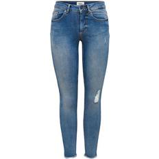 Only Blush Ankle Skinny Fit Jeans - Blue/Light Blue Denim