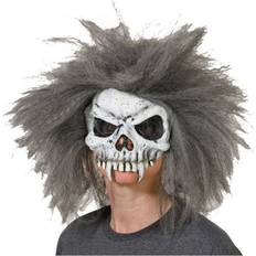 Rubies Skull Halbmaske mit Haaren