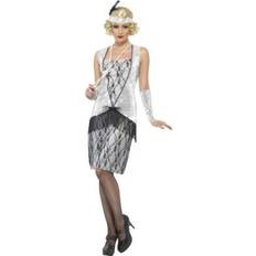 Damen Kostüme & Verkleidungen Smiffys Flapper Costume Silver with Dress