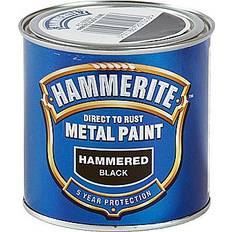 Hammerite Paint Hammerite Direct to Rust Hammered Effect Metal Paint Black 0.25L