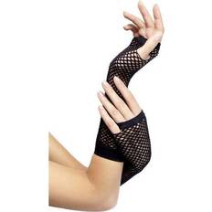 Smiffys Fishnet Gloves Long Black