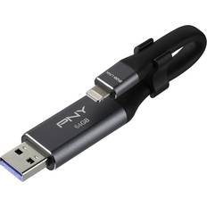 Apple Lightning Minnepenner PNY Duo-Link 64GB USB 3.0 Type-A/Apple Lightning