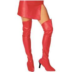 Rubies Faux Leather Red Thigh High Boot Tops