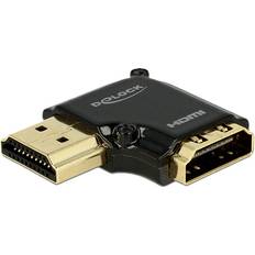 DeLock HDMI - HDMI High Speed with Ethernet (angled) Adapter M-F 90° Left