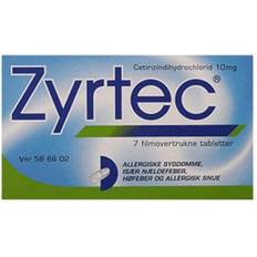 Astma & Allergi - Tablett Reseptfrie legemidler Zyrtec 10mg 7 st Tablett