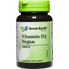 D-vitaminer Vitaminer & Mineraler Great Earth Vitamin D3 Vegan 60 st