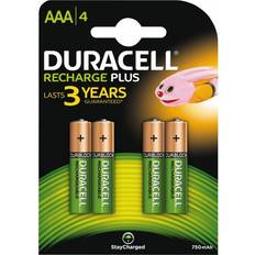 Duracell AAA (LR03) Batterier & Ladere Duracell AAA Rechargeable Plus 4-pack