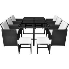 Rattan garden table and 6 chairs Patio Furniture vidaXL 42523 Patio Dining Set, 1 Table inkcl. 6 Chairs