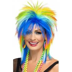 Unisex Perücken Smiffys 80's Rainbow Punk Wig Multi-Coloured