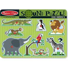 Dyr Knottepuslespill Melissa & Doug Zoo Animals Sound Puzzle 8 Pieces