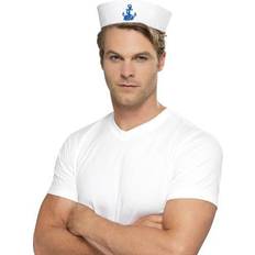 Hvit Hatter Smiffys Doughboy US Sailor Hat White