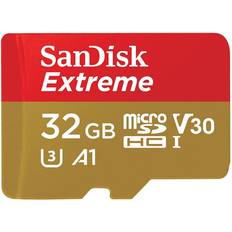 32 GB Minnekort SanDisk Extreme MicroSDHC Class 10 UHS-I U3 V30 A1 100/60MB/s 32GB +Adapter