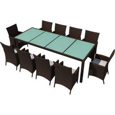 vidaXL 42569 Patio Dining Set, 1 Table incl. 10 Chairs