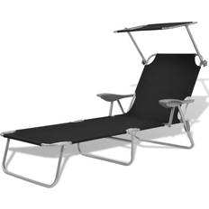 Adjustable Backrest Sun Beds vidaXL Sun Lounger with Canopy