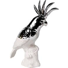 Porselen Pyntefigurer Polspotten Statue Cockatoo Pyntefigur 35cm