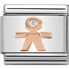 Nomination Composable Classic Boy Charm - Silver/Rose Gold/White