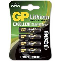 Batterier - Kamerabatterier Batterier & Ladere GP Batteries Lithium AAA 4-pack
