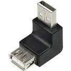 LogiLink AU0025 USB A-USB A 2.0 M-F Angled Adapter