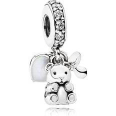 Jewelry Pandora Baby Teddy Bear Dangle Charm - Silver/Grey/transparent