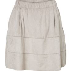Noisy May Faux Suede Skirt - Grey/Ash