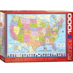Jigsaw Puzzles Eurographics Map of the United States of America 1000 Pieces