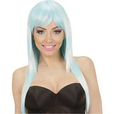 Widmann Long Melange Fashion Wig Blue-Turquoise