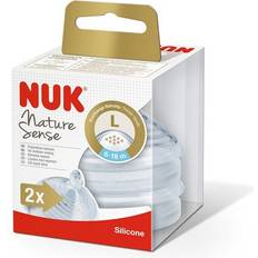 Nuk Nature Sense Silicone L Teats 0-6m 2-pack