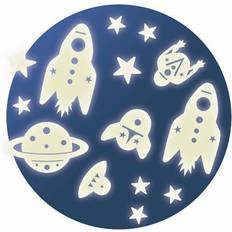 Hvite Veggdekor Djeco Mission Space Glow in the Dark Ceiling Stickers