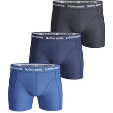 Boksere Underbukser Björn Borg Solid Essential Shorts 3-pack - Blue