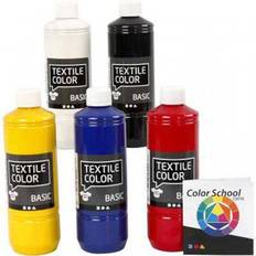 Røde Tekstilfarger Textile Color Paint Basic Primary Colours 5x500ml