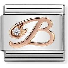 Nomination Composable Classic Link Letter B Charm - Silver/Rose Gold/White
