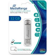 MediaRange 32 GB Minnepenner MediaRange MR936 32GB USB 3.1 Type-A/Type-C