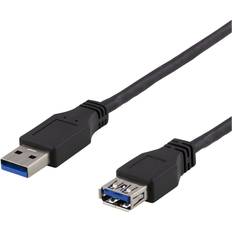 USB A-USB A Kabler Deltaco USB A-USB A 3.1 (Gen.1) M-F 1m