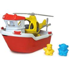 Plastic Toy Boats Green Toys Rescue Boat with Helicopter