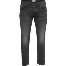 Herren - Schwarz Jeans Only & Sons Loom Black Washed Slim Fit Jeans - Black/Black Denim