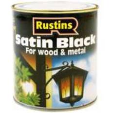 Rust-Oleum Quick Dry Satin Black Wood Paint, Metal Paint Black 0.5L