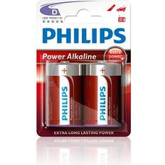 Philips Alkalisk Batterier & Ladere Philips LR20P2B 2-pack