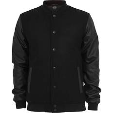 Herren - Wolle Jacken Urban Classics Old School College Jacket - Black/Black