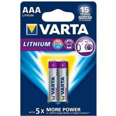 AAA (LR03) - Lithium Batterier & Ladere Varta Lithium AAA 2-pack
