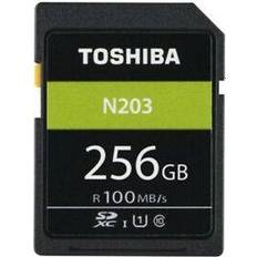 256 GB Minnekort på salg Toshiba High Speed N203 SDXC Class 10 UHS-I U1 100MB/s 256GB