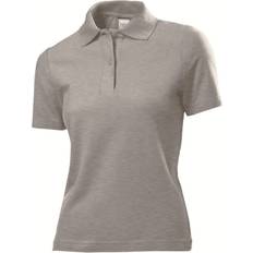 Dame - Grå Pikéskjorter Stedman Short Sleeve Polo Shirt - Grey Heather