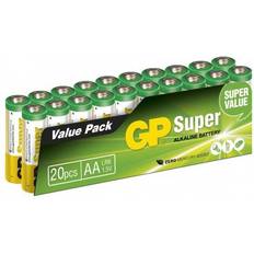 Alkalisk - Batterier - Engangsbatterier Batterier & Ladere GP Batteries AA Super Alkaline 20-pack
