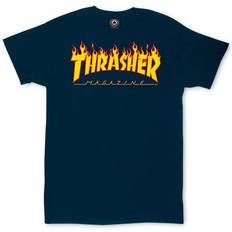 Thrasher Magazine Clothing Thrasher Magazine Flame Logo T-shirt - Navy