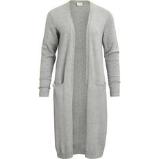 Damen Cardigans reduziert Vila Long Knitted Cardigan - Grey/Light Grey Melange