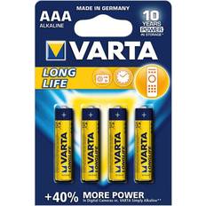 Batterier - Klokkebatterier Batterier & Ladere Varta Longlife AAA 4-pack