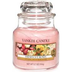 Yankee Candle Lysestaker, Lys & Lukt Yankee Candle Fresh Cut Roses Medium Duftlys 411g