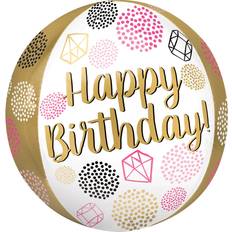 Amscan Foil Ballon Orbz Happy Birthday Gems