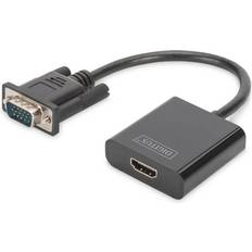 HDMI-Kabel Digitus VGA-HDMI/3.5mm/USB B Micro M-F 0.2m